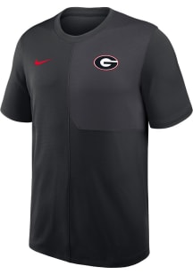 Nike Georgia Bulldogs Black Coach Top Short Sleeve T Shirt