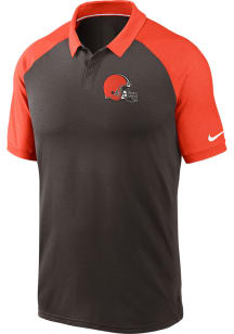 Nike Cleveland Browns Mens Brown Raglan Short Sleeve Polo