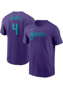 Ketel Marte Arizona Diamondbacks Purple Name Number Short Sleeve Player T Shirt