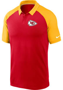 Nike Kansas City Chiefs Mens Red Raglan Short Sleeve Polo