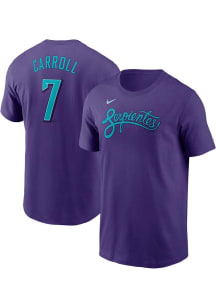 Corbin Carroll Arizona Diamondbacks Purple Name Number Short Sleeve Player T Shirt