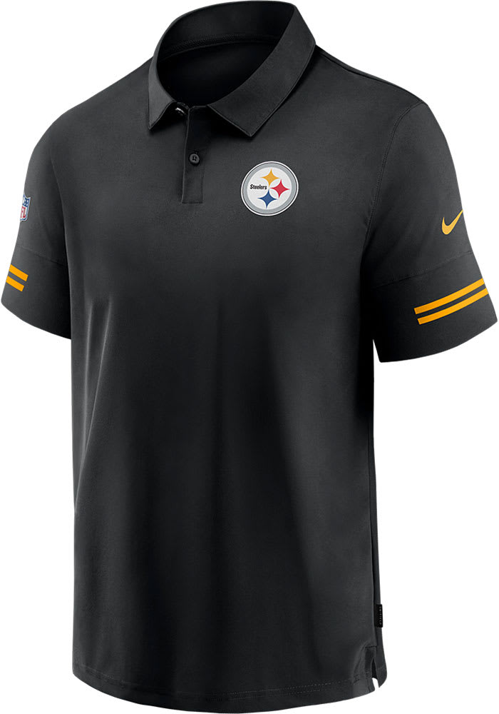 Nike Pittsburgh Steelers Mens Black Sideline Short Sleeve Polo