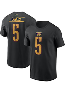 Jayden Daniels Washington Commanders Black Alt Short Sleeve Player T Shirt