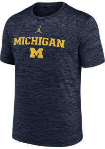 Michigan Wolverines Blue Nike Sideline Velocity Short Sleeve T Shirt