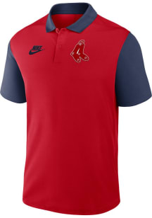 Nike Boston Red Sox Mens Red Cooperstown Knockout Short Sleeve Polo