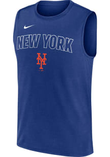 Nike New York Mets Mens Blue Muscle Short Sleeve Tank Top