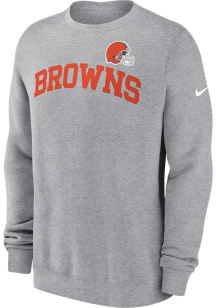 Nike Cleveland Browns Mens Grey Club Long Sleeve Crew Sweatshirt