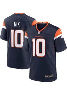 Bo Nix  Nike Denver Broncos Navy Blue Alt Football Jersey