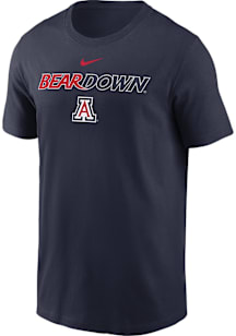 Nike Arizona Wildcats Navy Blue Sideline Team Issue Short Sleeve T Shirt