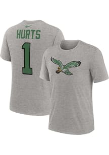 Jalen Hurts Philadelphia Eagles Grey Throwback Alt Short Sleeve Player T Shirt