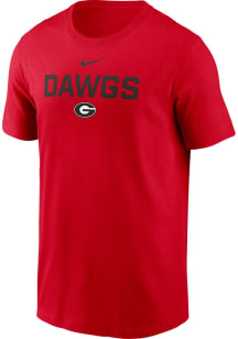 Nike Georgia Bulldogs Red Sideline Team Issue Short Sleeve T Shirt