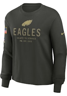 Nike Philadelphia Eagles Womens Green Salute to Service LS Tee