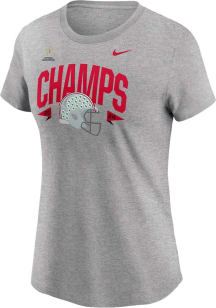 Ohio State Buckeyes Grey Nike 2024 Football National Champions Short Sleeve T-Shirt