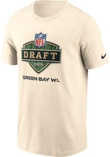 Nike Green Bay Packers Tan 2025 NFL Draft Logo Short Sleeve T Shirt