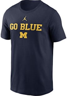 Nike Michigan Wolverines Blue Sideline Team Issue Short Sleeve T Shirt