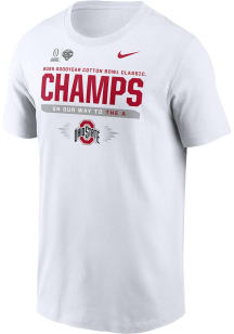 Ohio State Buckeyes White Nike 2025 National Championship Bound Locker Room Short Sleeve T Shirt