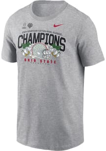 Ohio State Buckeyes Grey Nike 2025 Cotton Bowl Champions Short Sleeve T Shirt