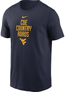 Nike West Virginia Mountaineers Navy Blue Sideline Team Issue Short Sleeve T Shirt