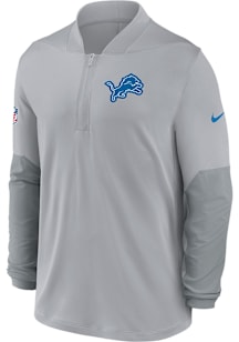 Nike Detroit Lions Mens Grey Sideline Long Sleeve Qtr Zip Pullover