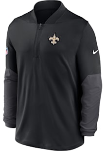 Nike New Orleans Saints Mens Black Sideline Long Sleeve Qtr Zip Pullover