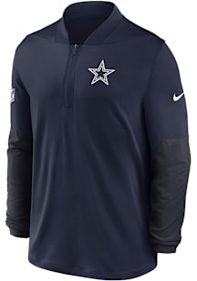Nike Dallas Cowboys Mens Navy Blue Sideline Long Sleeve Qtr Zip Pullover