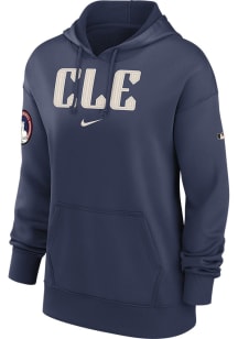 Nike Cleveland Guardians Womens Navy Blue Authentic Hooded Sweatshirt