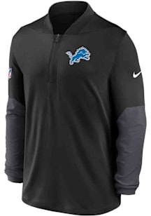 Nike Detroit Lions Mens Black Sideline Long Sleeve Qtr Zip Pullover