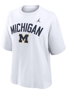 Michigan Wolverines White Nike Fashion Boxy Tee Short Sleeve T-Shirt