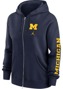 Womens Michigan Wolverines Navy Blue Nike Phoenix Long Sleeve Full Zip Jacket