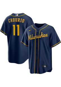Jackson Chourio Milwaukee Brewers Mens Replica Alternate Jersey - Navy Blue