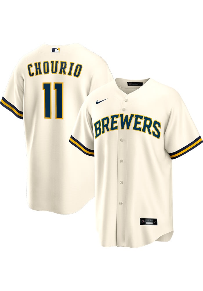 Jackson Chourio Milwaukee Brewers Mens Replica IVORY Home Jersey