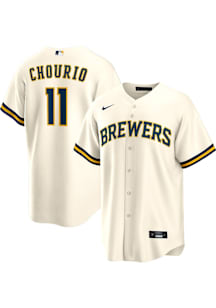 Jackson Chourio Milwaukee Brewers Mens Replica Home Jersey - Ivory