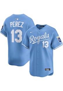 Salvador Perez Nike Kansas City Royals Mens Light Blue Alternate Limited Baseball Jersey