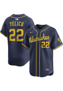 Christian Yelich Nike Milwaukee Brewers Mens Navy Blue Alternate Limited Baseball Jersey