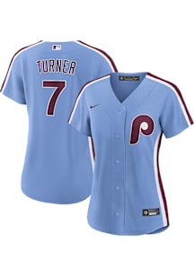 Trea Turner Philadelphia Phillies Womens Replica Alternate Jersey - Light Blue