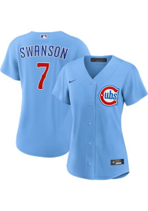 Dansby Swanson Chicago Cubs Womens Replica Alternate Jersey - Light Blue