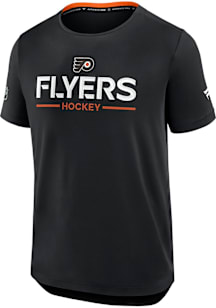 Philadelphia Flyers Black Authentic Pro Rink Tech Short Sleeve T Shirt