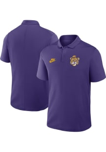 Nike LSU Tigers Mens Purple Victory Vintage Logo Short Sleeve Polo