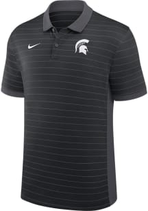 Mens Michigan State Spartans Black Nike Victory Stripe Short Sleeve Polo Shirt