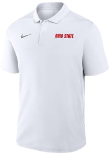 Mens Ohio State Buckeyes White Nike Victory Wordmark Short Sleeve Polo Shirt