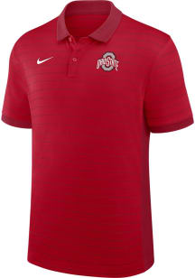 Mens Ohio State Buckeyes Red Nike Victory Stripe Short Sleeve Polo Shirt