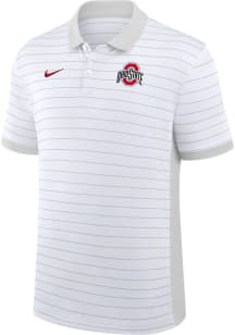 Mens Ohio State Buckeyes White Nike Victory Stripe Short Sleeve Polo Shirt