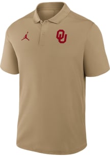 Nike Oklahoma Sooners Mens Beige Victory Short Sleeve Polo