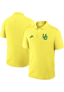 Nike Oregon Ducks Mens Yellow Victory Vintage Logo Short Sleeve Polo