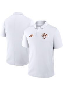 Nike Texas Longhorns Mens White Victory Vintage Logo Short Sleeve Polo