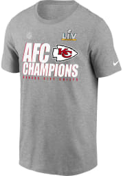 Nike Kansas City Chiefs Grey 2020 Conference Champions Locker Room Short Sleeve T Shirt