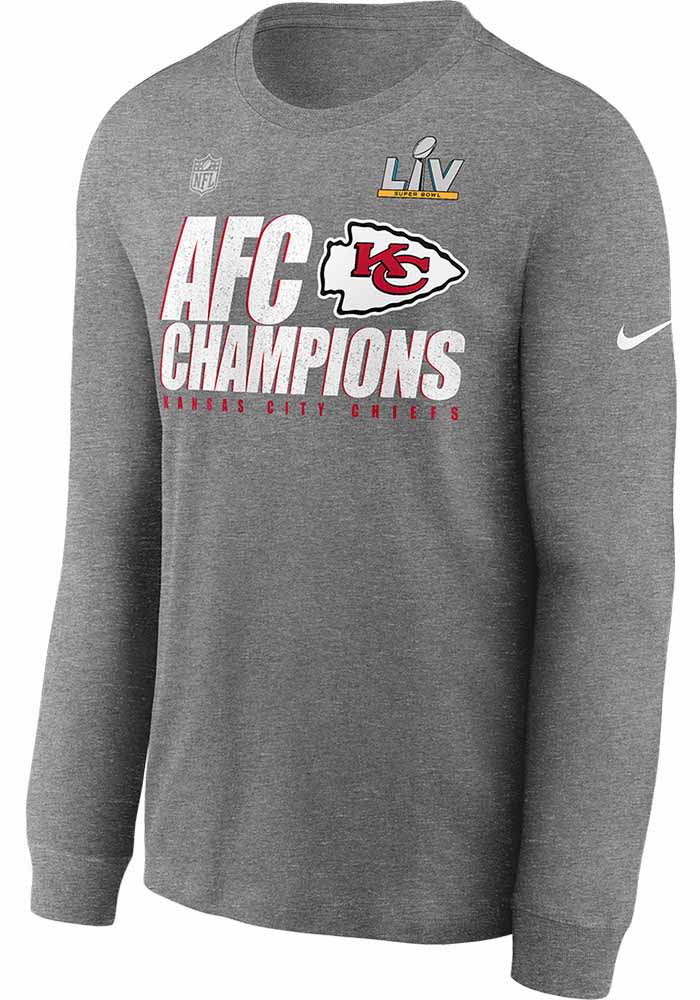 Nike Kansas City Chiefs Grey 2020 Conference Champions Locker Room Long Sleeve T Shirt