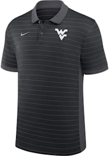 Nike West Virginia Mountaineers Mens Black Victory Stripe Short Sleeve Polo