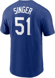 Brady Singer Kansas City Royals Blue Name And Number Short Sleeve Player T Shirt