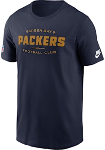 Nike Green Bay Packers Navy Blue Sideline Short Sleeve T Shirt
